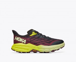 Women's HOKA Speedgoat 5 Trail Running Shoes Dark Red / Black | MAHLQ4357