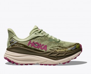 Women's HOKA Stinson 7 Trail Running Shoes Light Green / Olive | BYTXG0529