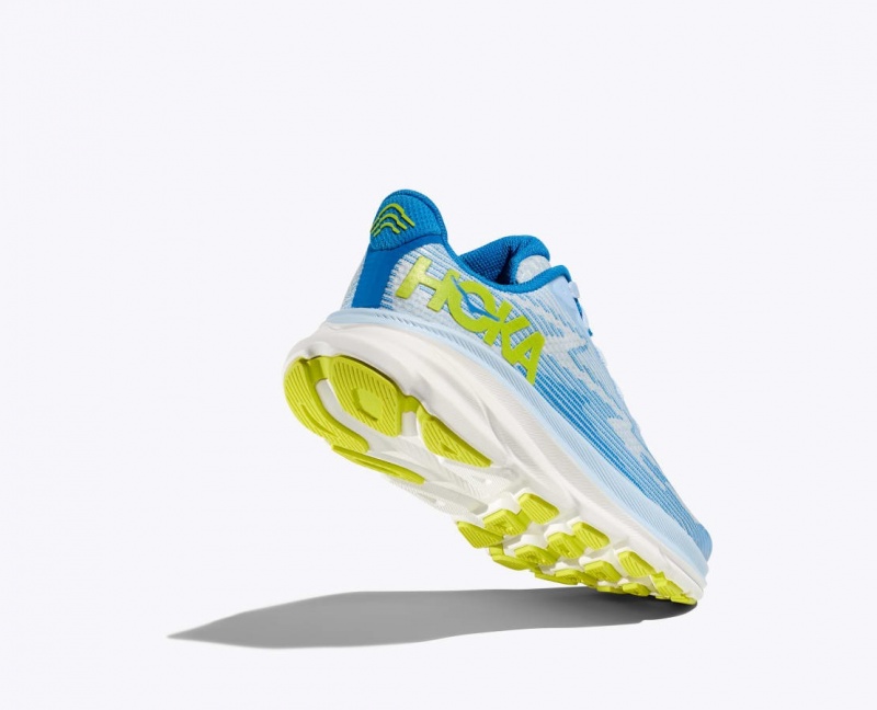 Kids' HOKA Clifton 9 Running Shoes Blue / White | AMLDO6015