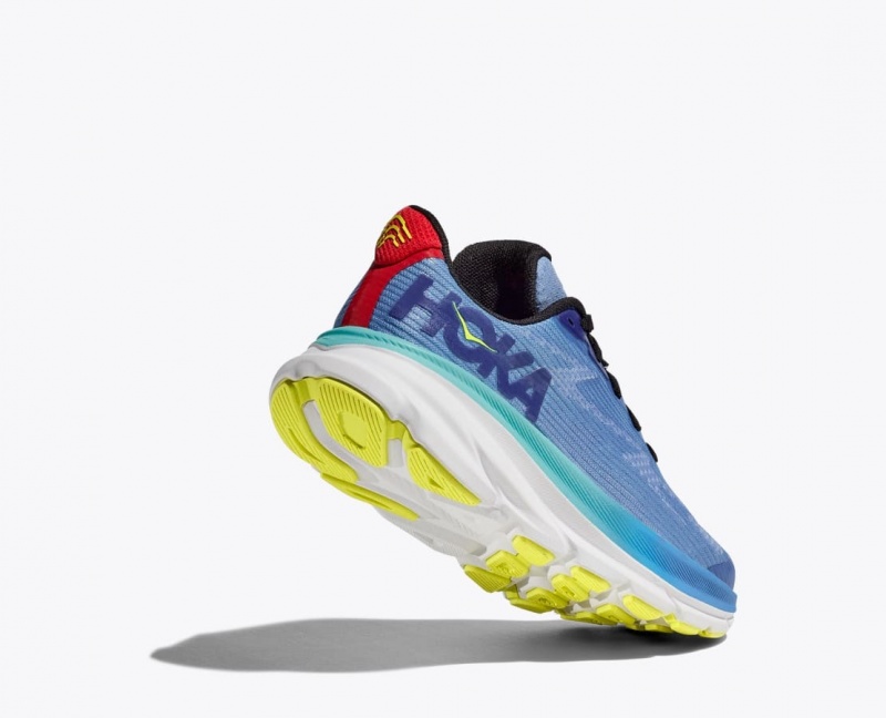 Kids' HOKA Clifton 9 Running Shoes Blue / Dark Blue | ZPUQE8943