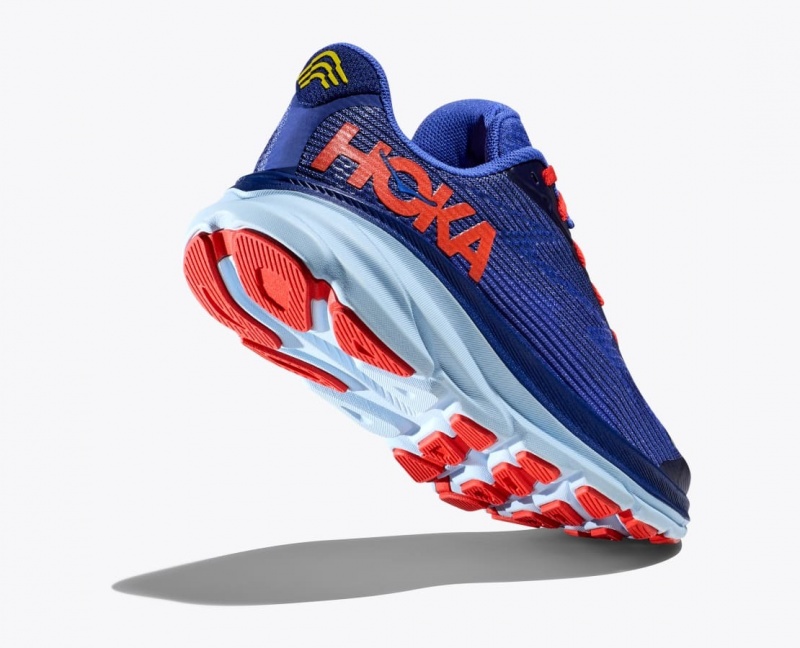 Kids' HOKA Clifton 9 Running Shoes Dark Blue / Red | VMHBO6279