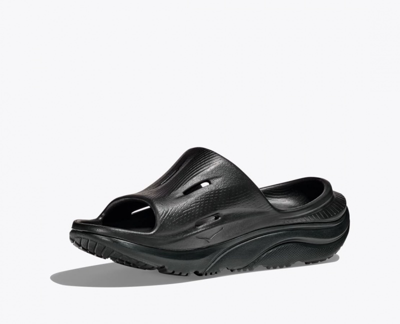 Kids' HOKA Ora Recovery 3 Slides Black | AGEWR2389