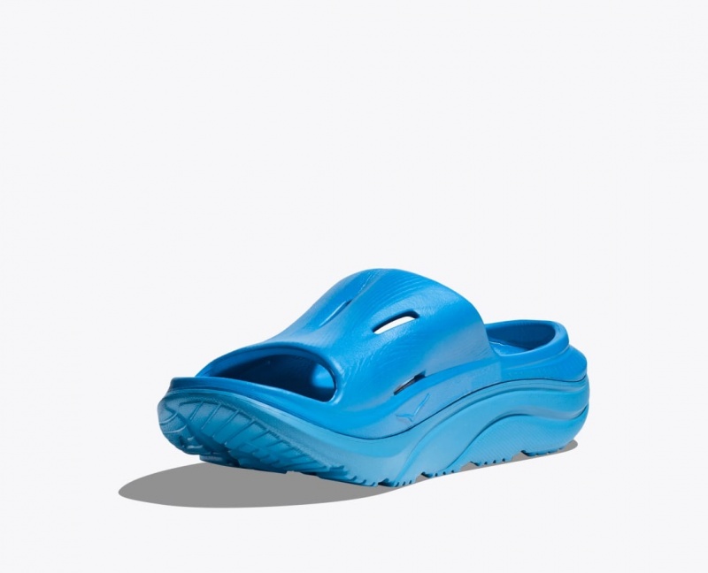 Kids' HOKA Ora Recovery 3 Slides Blue | NQXUM7693