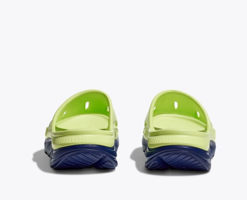 Kids' HOKA Ora Recovery 3 Slides Green / Navy | NVBEI3940