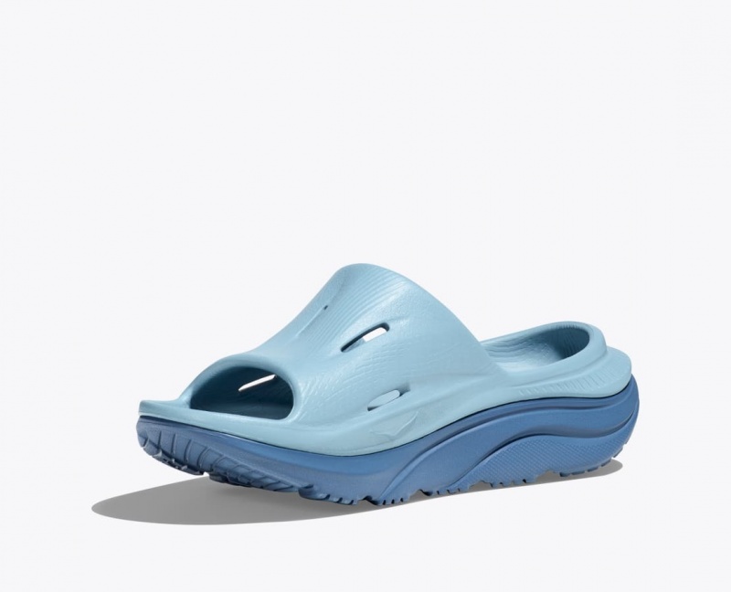 Kids' HOKA Ora Recovery 3 Slides Light Blue / Dark Blue | TPEHG2186