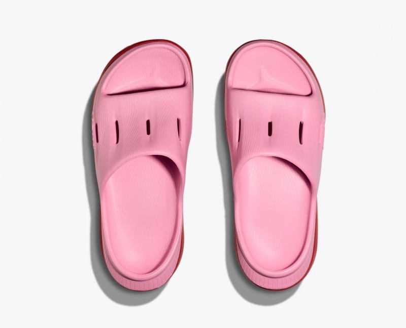 Kids' HOKA Ora Recovery 3 Slides Pink / Red | JSBCX1208