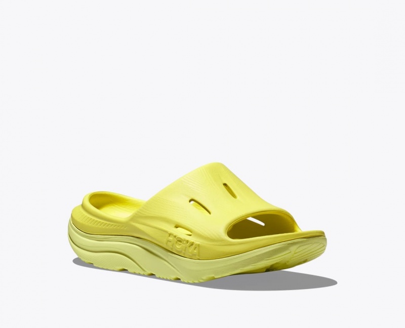 Kids' HOKA Ora Recovery 3 Slides Yellow | RWXAO2034