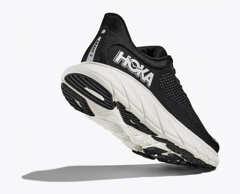 Men's HOKA Arahi 7 Running Shoes Black / White | BWVYD2639