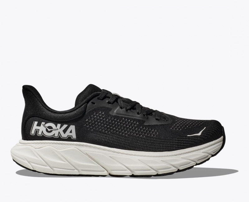 Men\'s HOKA Arahi 7 Running Shoes Black / White | BWVYD2639