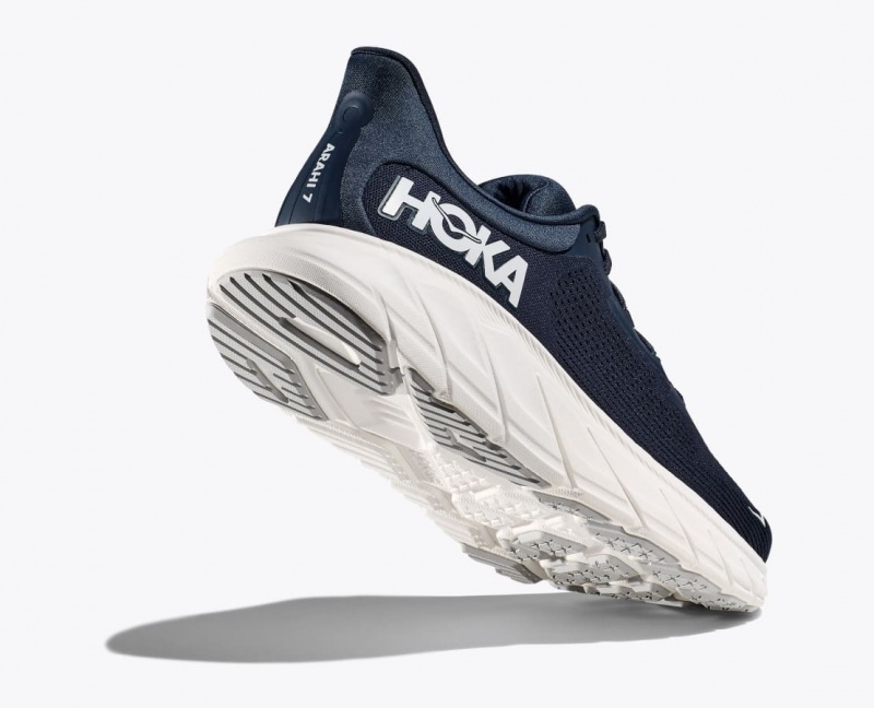 Men's HOKA Arahi 7 Running Shoes Navy / White | DALKZ0185