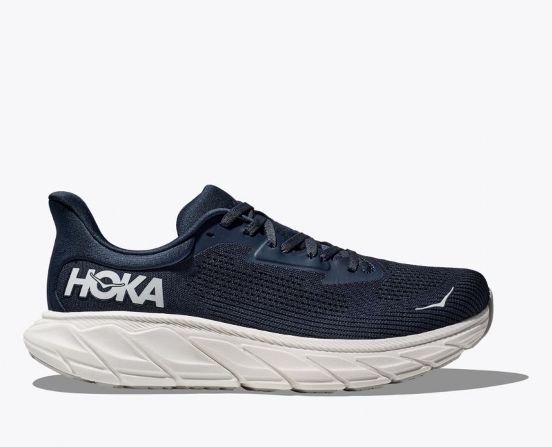 Men\'s HOKA Arahi 7 Running Shoes Navy / White | DALKZ0185