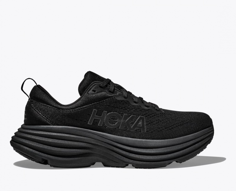 Men\'s HOKA Bondi 8 Running Shoes Black | AMPWQ1369