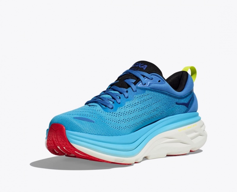 Men's HOKA Bondi 8 Running Shoes Blue | HGJBT1754