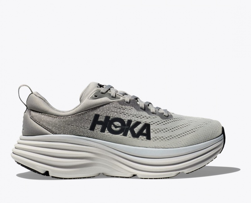 Men\'s HOKA Bondi 8 Running Shoes Grey | TUMCW5264