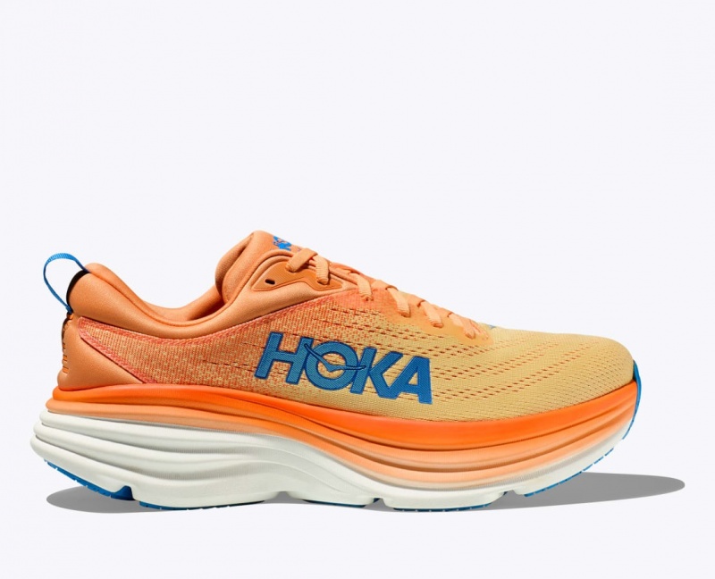 Men\'s HOKA Bondi 8 Running Shoes Orange / Light Orange | EUHSW8075