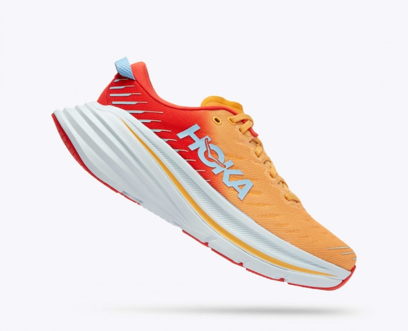 Men's HOKA Bondi X Running Shoes Orange / Red | EJQAO5068