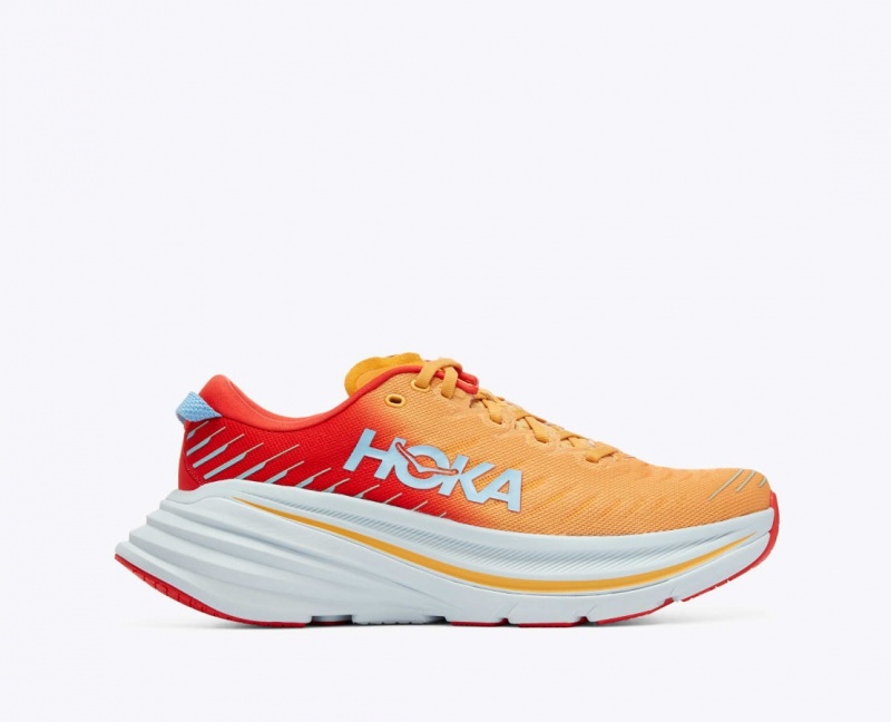 Men\'s HOKA Bondi X Running Shoes Orange / Red | EJQAO5068