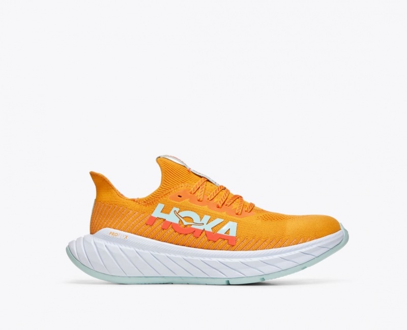 Men\'s HOKA Carbon X 3 Running Shoes Orange / Coral | SKETZ4320