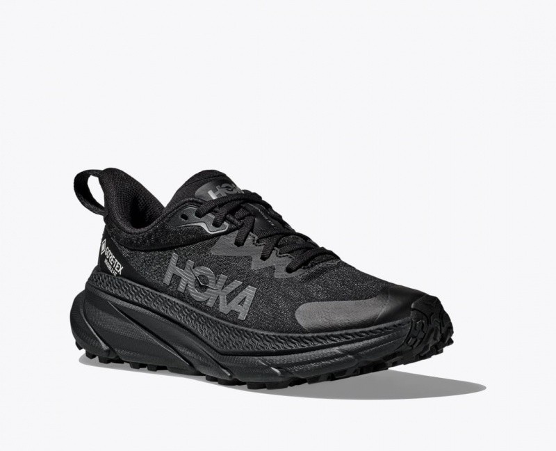 Men's HOKA Challenger 7 GTX Trail Running Shoes Black | DSICV3982