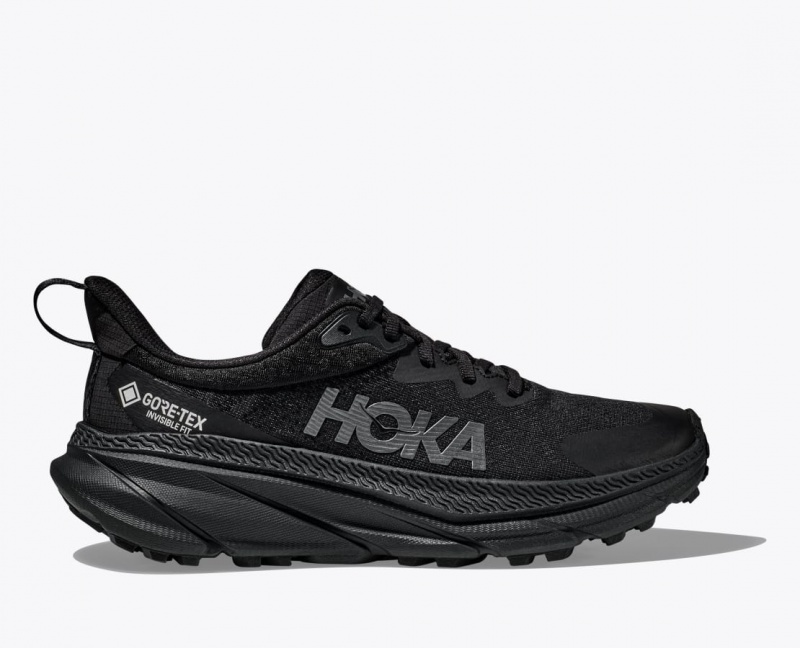 Men\'s HOKA Challenger 7 GTX Trail Running Shoes Black | DSICV3982