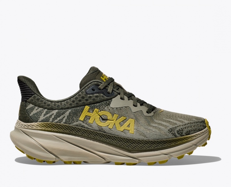 Men\'s HOKA Challenger 7 Trail Running Shoes Olive | BLWTE6780