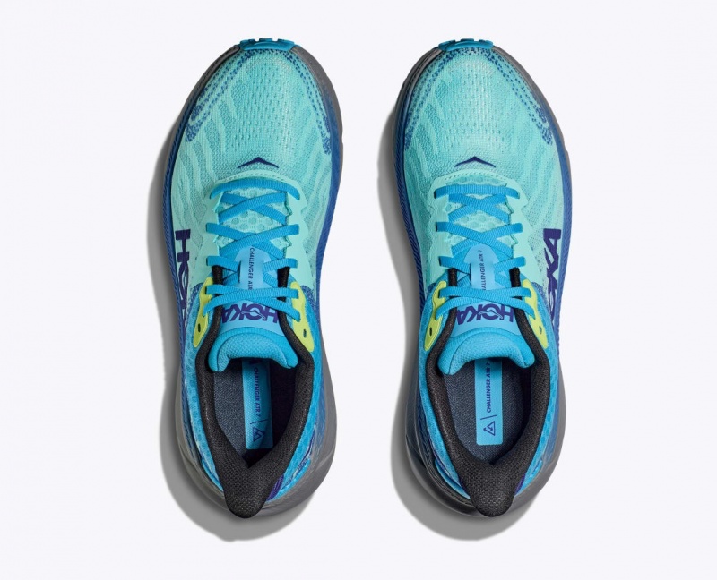 Men's HOKA Challenger 7 Trail Running Shoes Turquoise / Blue | NJRZY0281