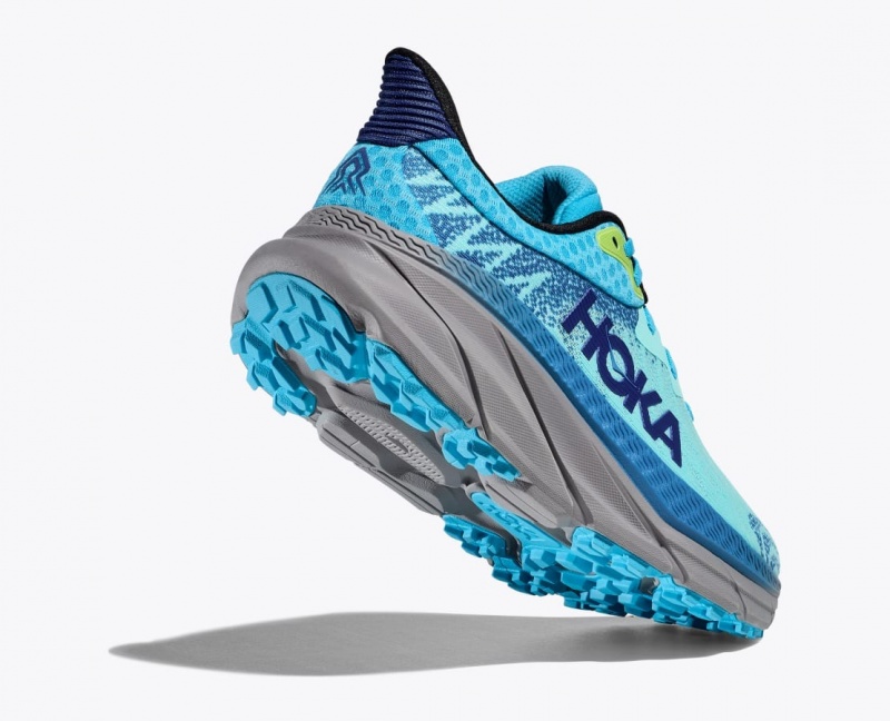 Men's HOKA Challenger 7 Trail Running Shoes Turquoise / Blue | NJRZY0281