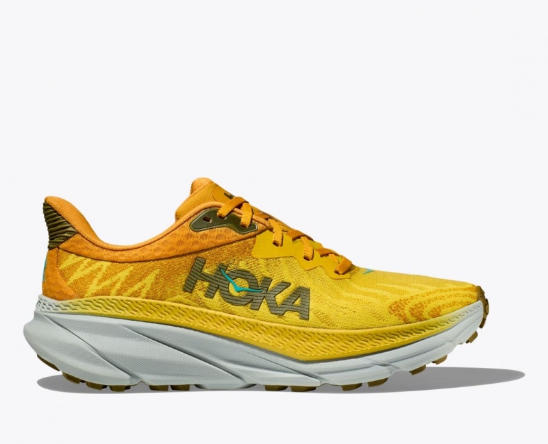 Men\'s HOKA Challenger 7 Trail Running Shoes Orange / Yellow | OHEPQ5021