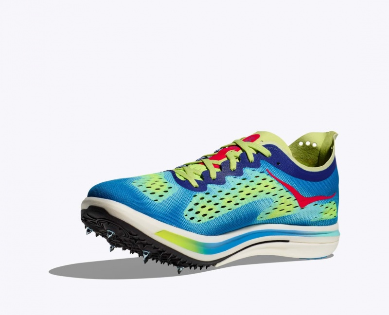 Men's HOKA Cielo FLYX Track Spikes Green / Blue | VJADC7418