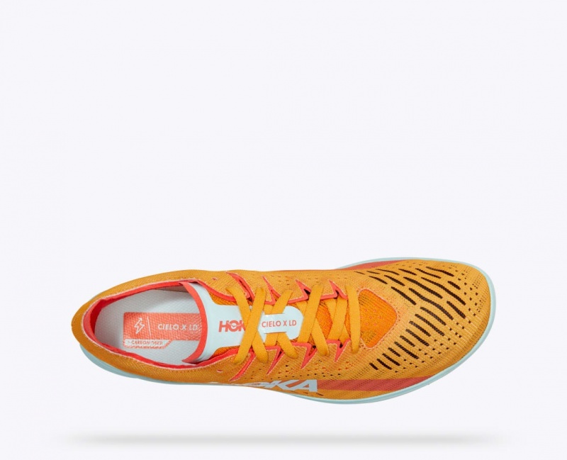 Men's HOKA Cielo X LD Track Spikes Orange | GQSWP6842