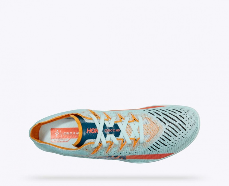 Men's HOKA Cielo X MD Track Spikes Light Turquoise | MWGLD3156