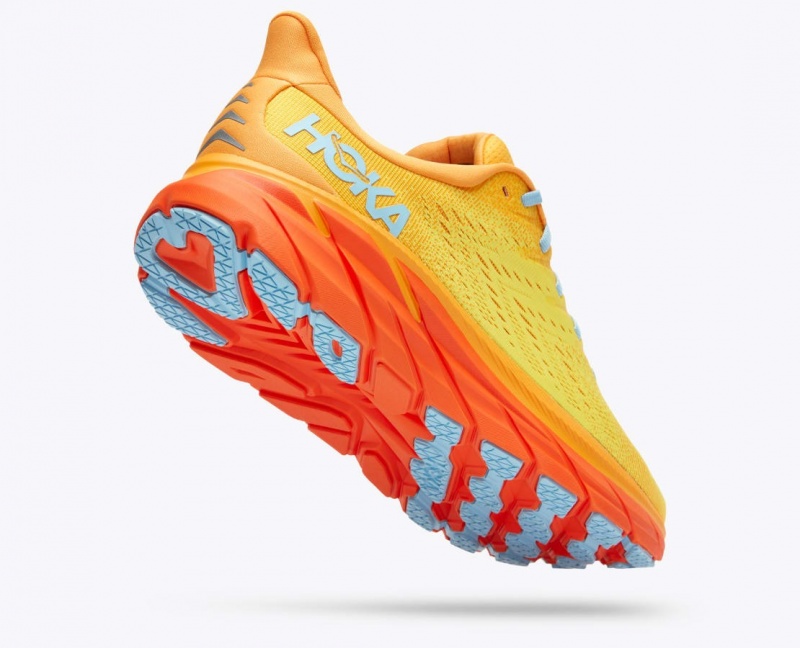 Men's HOKA Clifton 8 Running Shoes Orange / Yellow | YNVIB6540