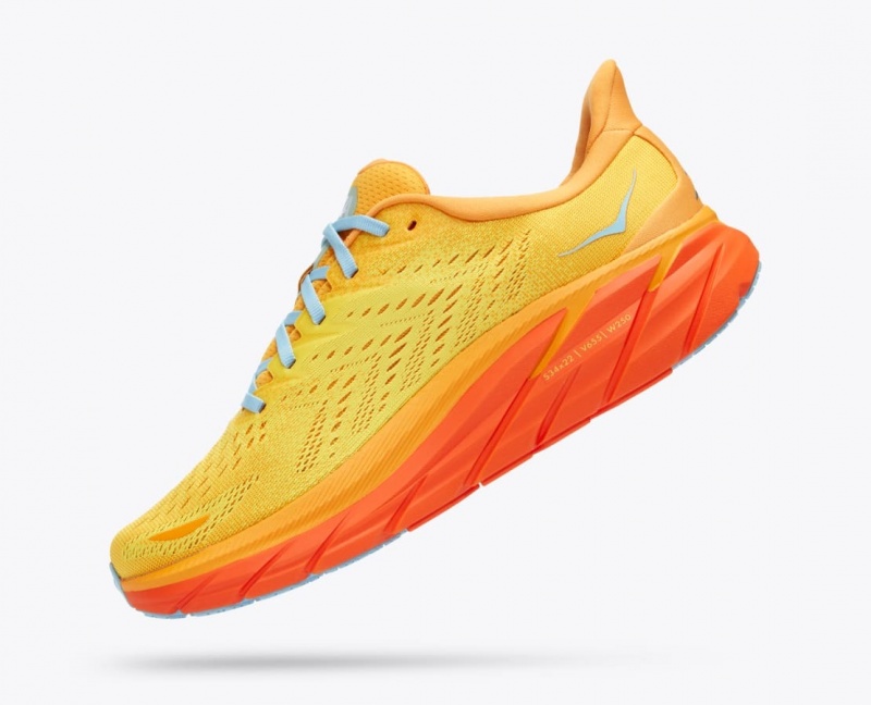 Men's HOKA Clifton 8 Running Shoes Orange / Yellow | YNVIB6540