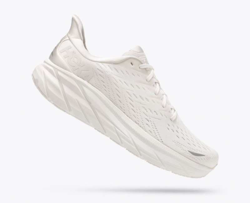 Men's HOKA Clifton 8 Running Shoes White | NHCKB6853