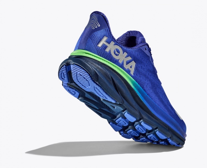 Men's HOKA Clifton 9 GTX Running Shoes Blue | IACBO5389