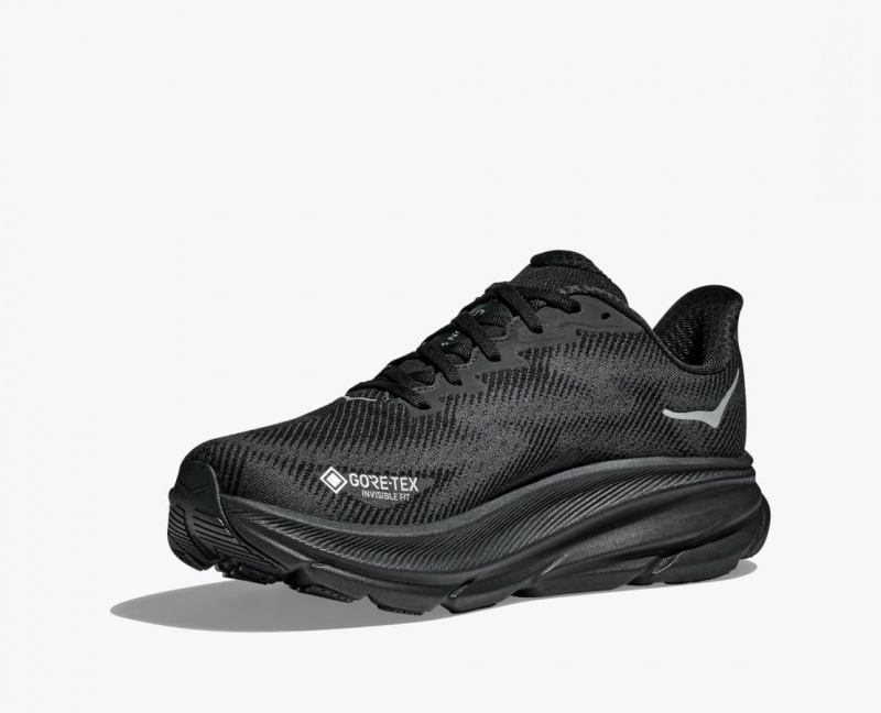 Men's HOKA Clifton 9 GTX Running Shoes Black | MEWBC5068