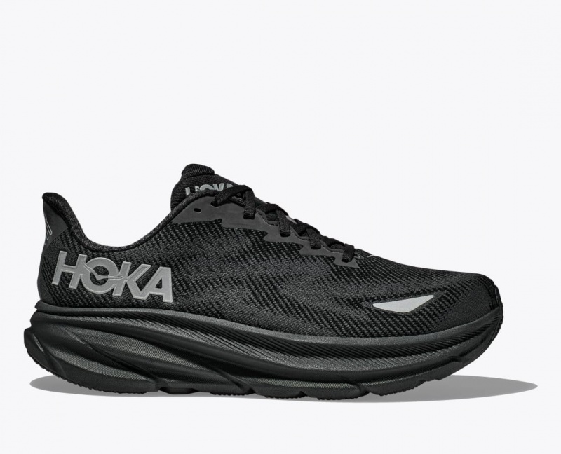 Men\'s HOKA Clifton 9 GTX Running Shoes Black | MEWBC5068