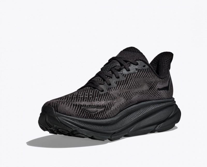 Men's HOKA Clifton 9 Running Shoes Black | VXYAH7249