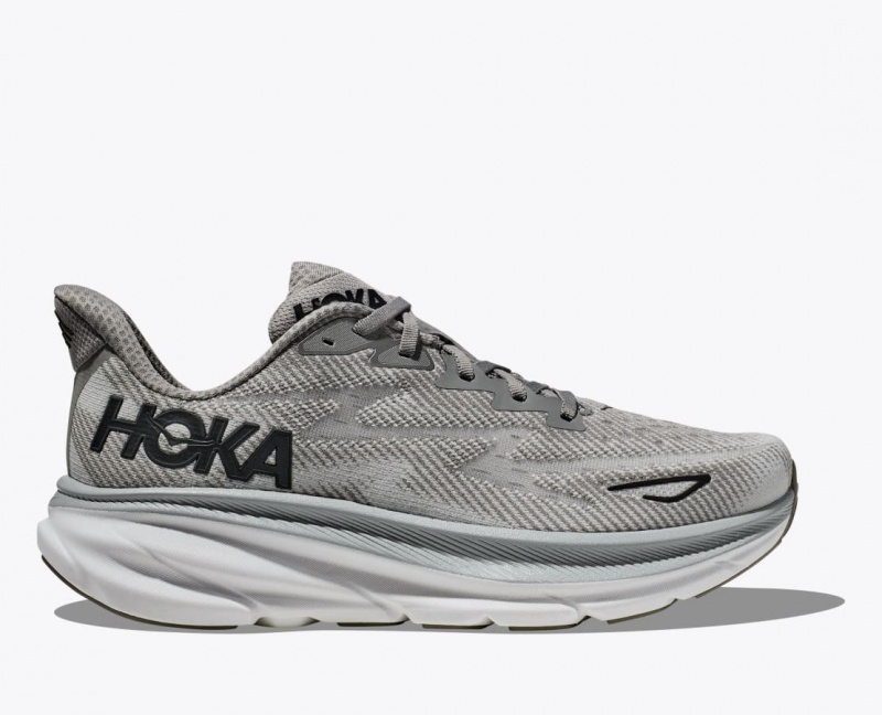 Men\'s HOKA Clifton 9 Running Shoes Grey | MRXGT1478