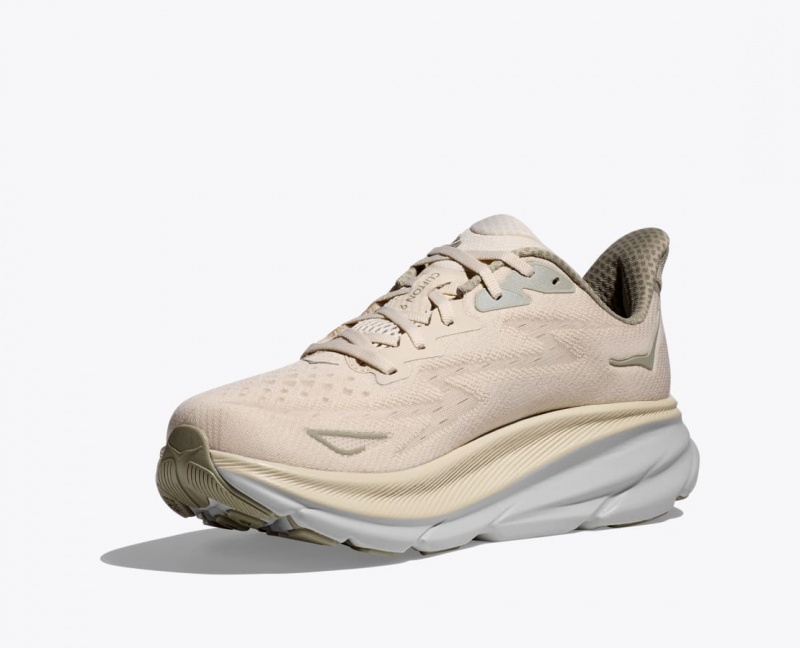 Men's HOKA Clifton 9 Running Shoes Light Beige | YHATM2409