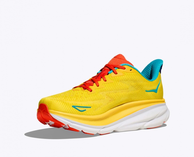 Men's HOKA Clifton 9 Running Shoes Yellow | VPDQW7912