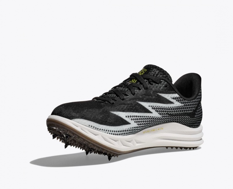 Men's HOKA Crescendo MD Track Spikes Black / White | PBIFK4917