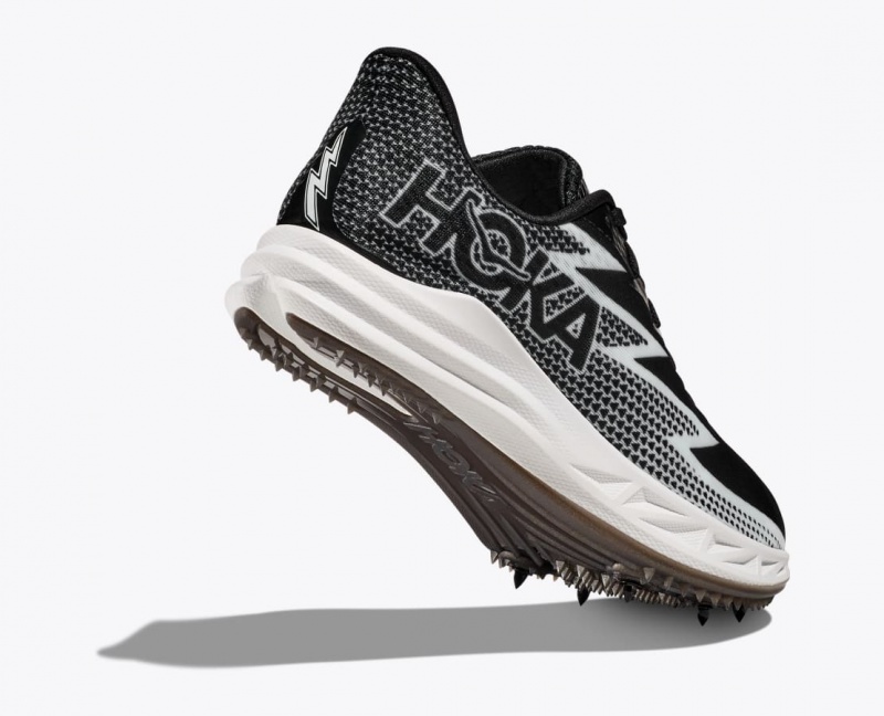 Men's HOKA Crescendo MD Track Spikes Black / White | PBIFK4917