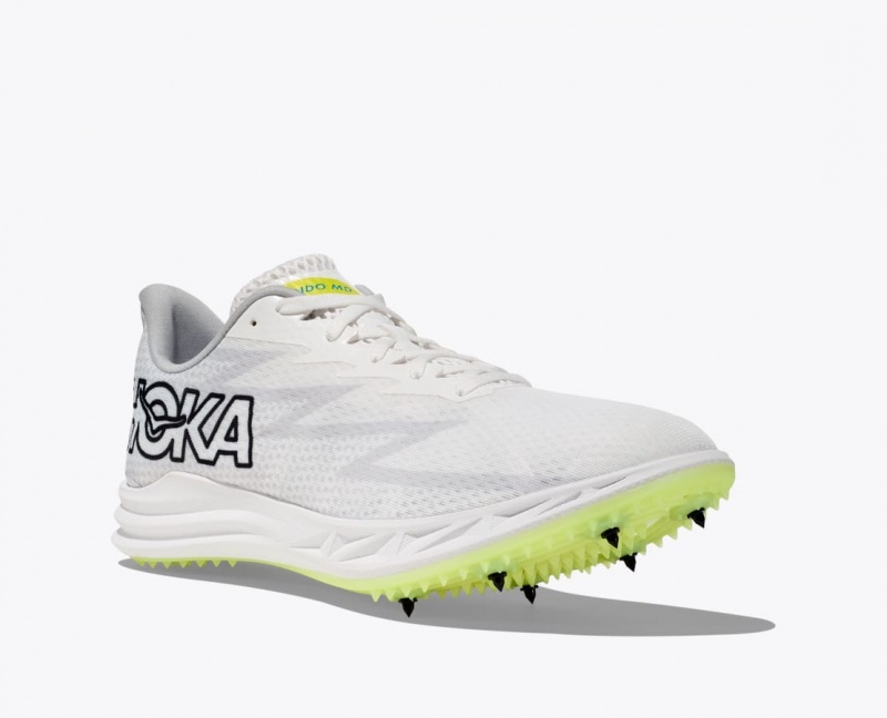 Men's HOKA Crescendo MD Track Spikes White | UDQXK0345