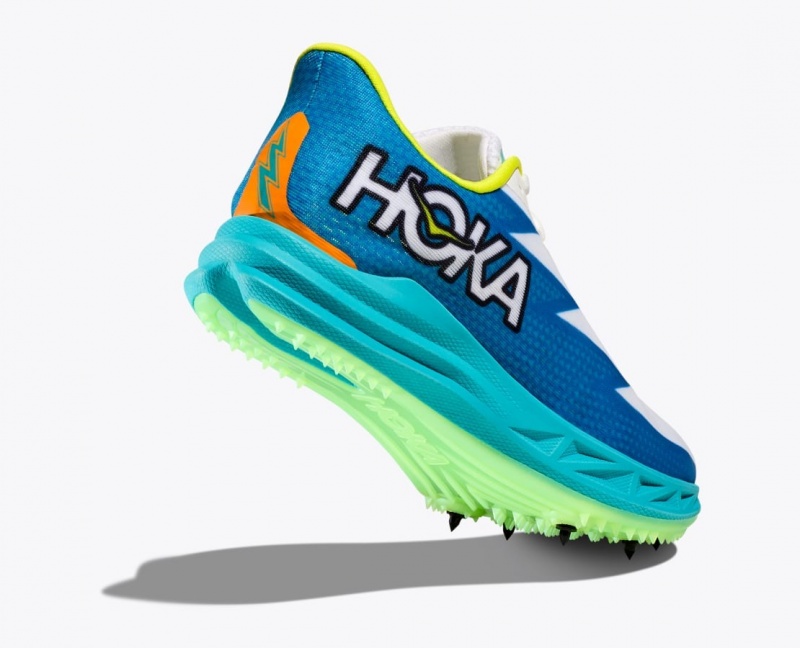 Men's HOKA Crescendo MD Track Spikes White / Blue | LIYUS2571