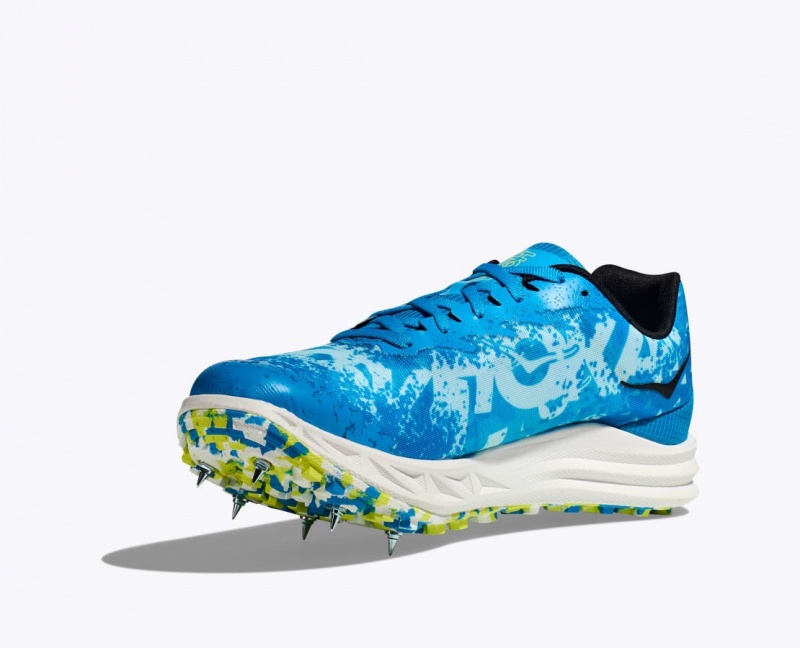 Men's HOKA Crescendo XC Track Spikes Blue / Green | VOEMN6085