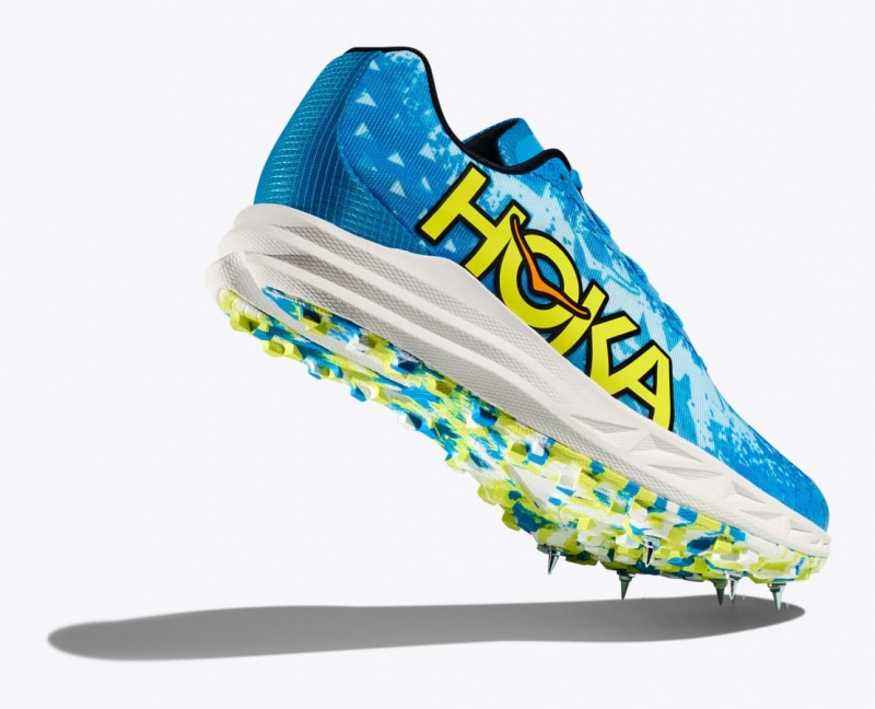 Men's HOKA Crescendo XC Track Spikes Blue / Green | VOEMN6085