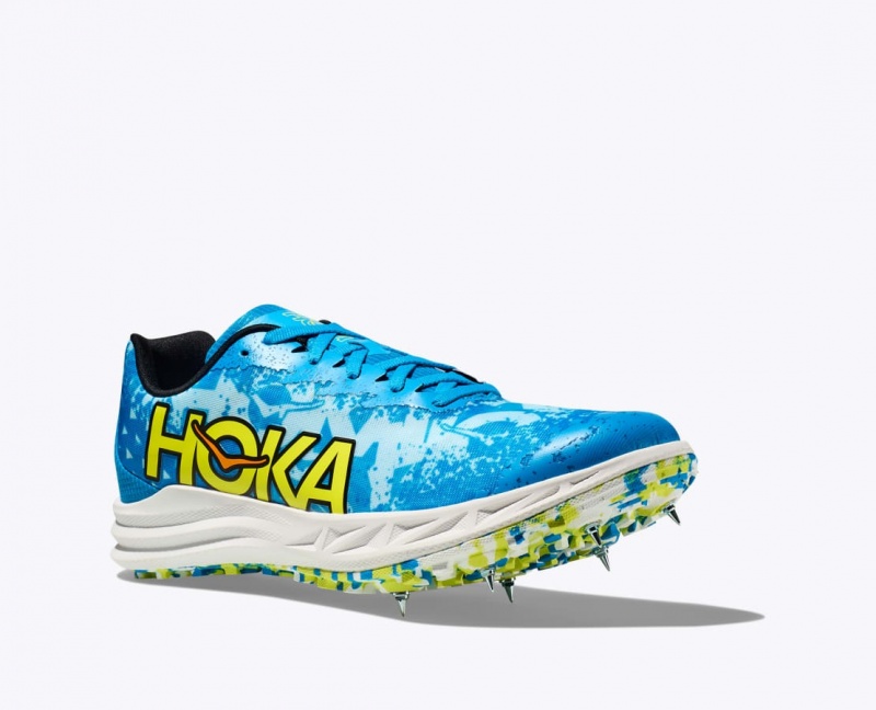 Men's HOKA Crescendo XC Track Spikes Blue / Green | VOEMN6085