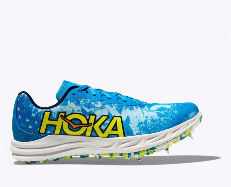 Men\'s HOKA Crescendo XC Track Spikes Blue / Green | VOEMN6085