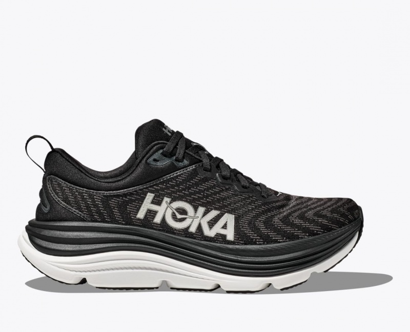 Men\'s HOKA Gaviota 5 Running Shoes Black / White | LDAGO7962